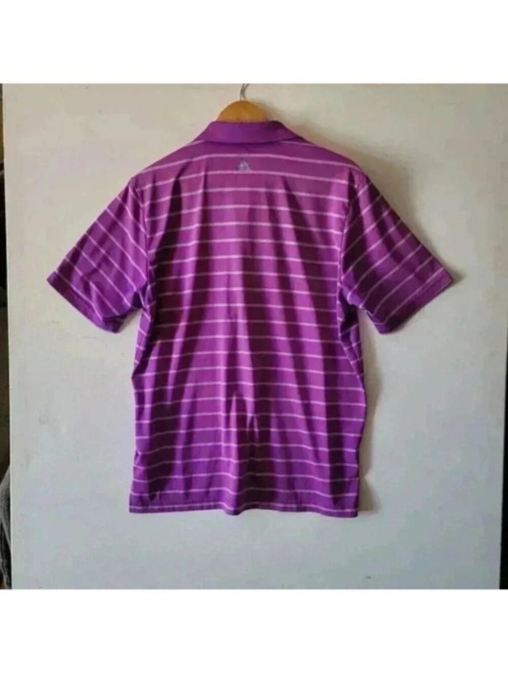 ADIDAS GOLF PURE MOTION MENS POLO SHIRT Size M Purple STRIPED - Picture 2 of 7